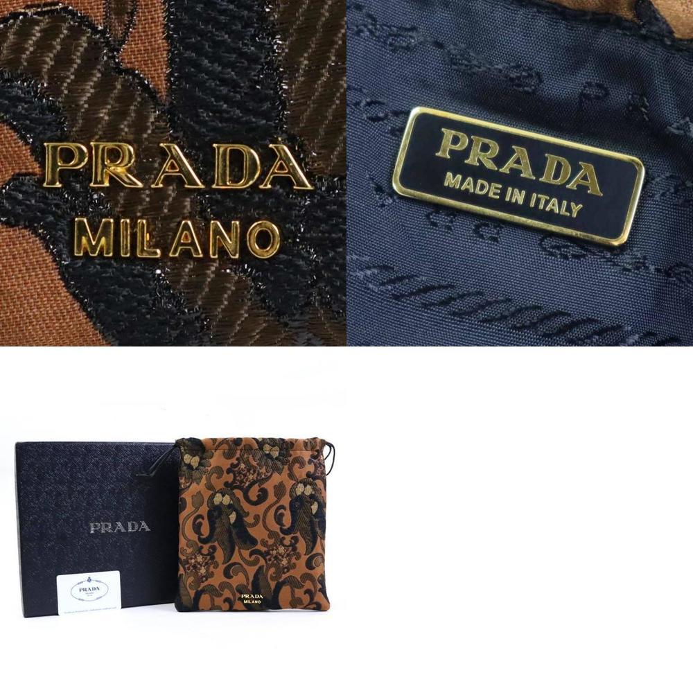 Prada Pouch Drawstring Acrylic Brown - image 5